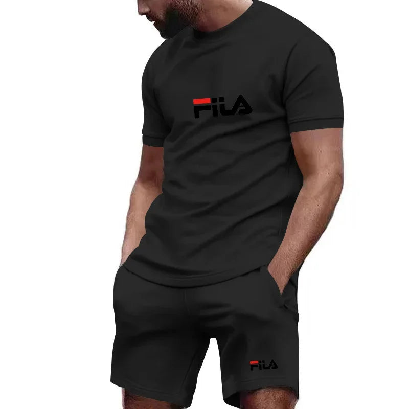 Ensemble Homme Jogging Outdoor T-Shirt Séchage Rapide + Short Sport Poches – CLEVI Paris