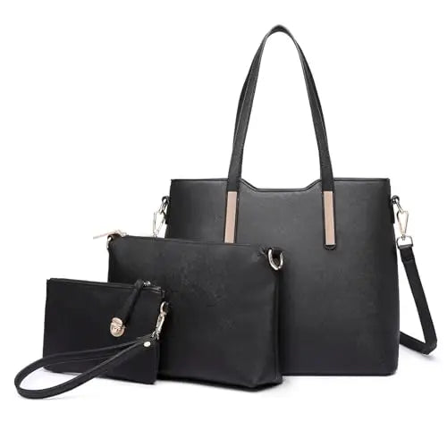 Coffret 3 Sacs Femme PU Synthétique Tote 34cm + Épaule + Pochette – CLEVI Paris