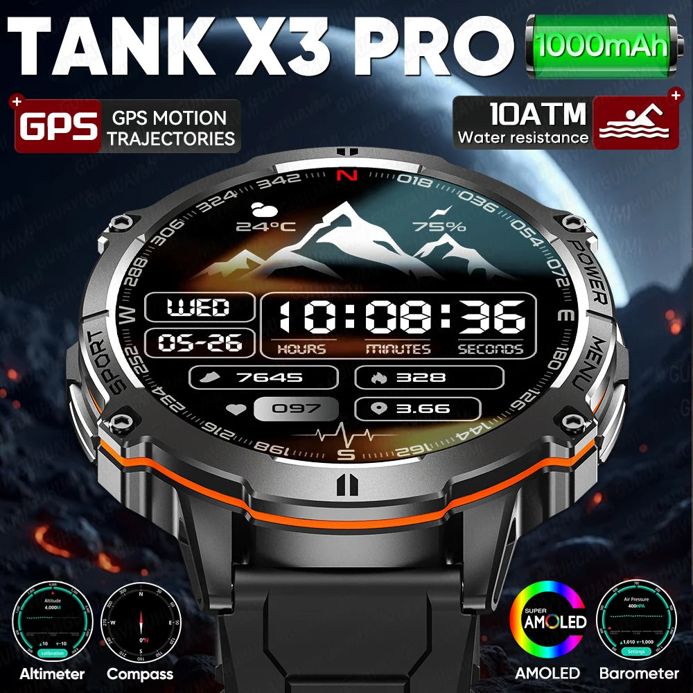 Montre connectée unisexe AMOLED 1,73″ – CLEVI Paris
