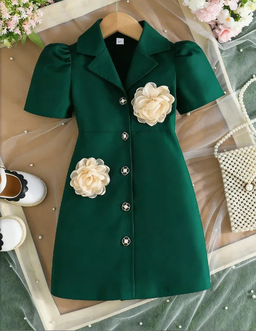 Robe blazer fille à revers – CLEVI Paris