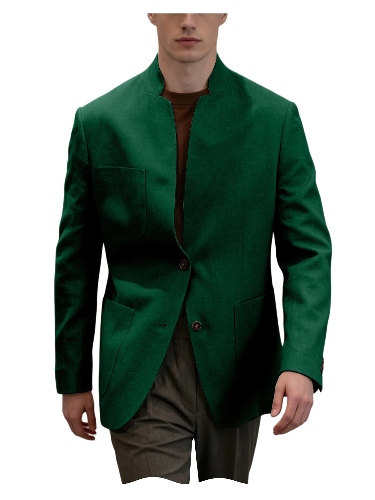 Blazer homme en lin – Col montant – CLEVI Paris