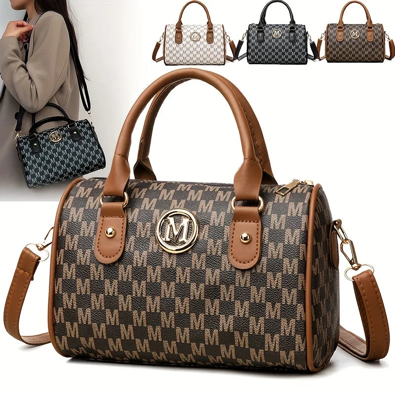 Mini Sac Cylindrique Logo Doré Femme Bandoulière 23x15cm – CLEVI Paris