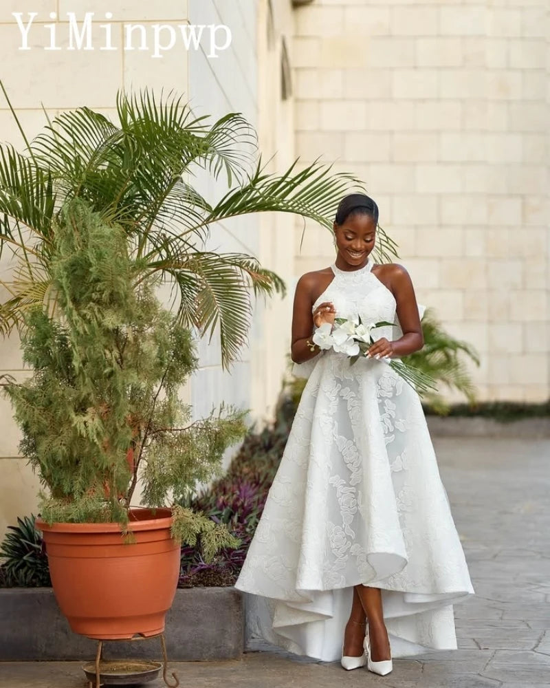 Robe de mariée trapèze en satin mat – CLEVI Paris