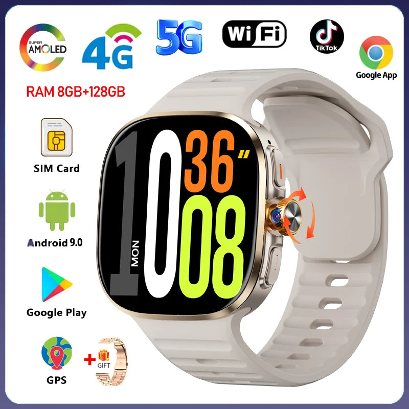 Montre Connectée 4G Android Caméra 13MP GPS Google Play – CLEVI Paris