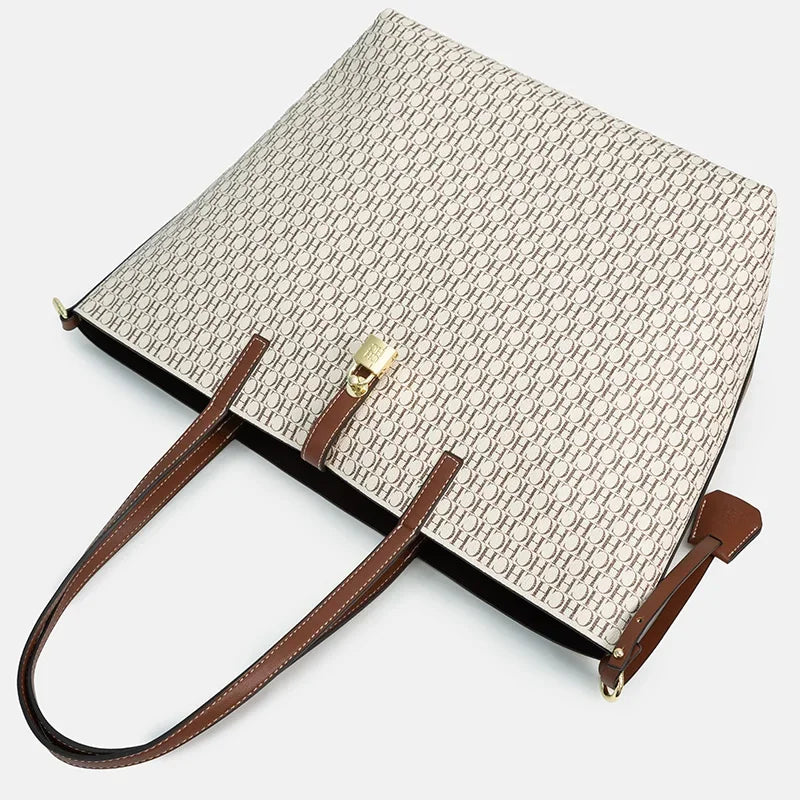 Sac Seau Simili Cuir Grande Capacité Femme Fermoir 45x29cm – CLEVI Paris