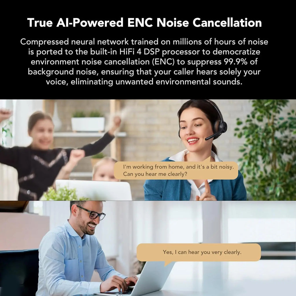 Casque Bureau Nuroum HP30 Bluetooth ANC Micro HD – CLEVI Paris