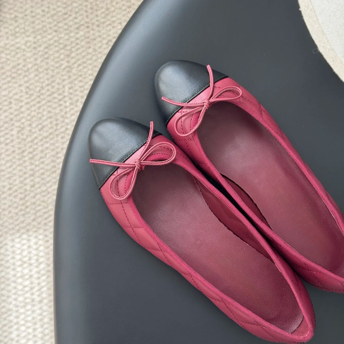 Ballerines femme en cuir à nœud – CLEVI Paris