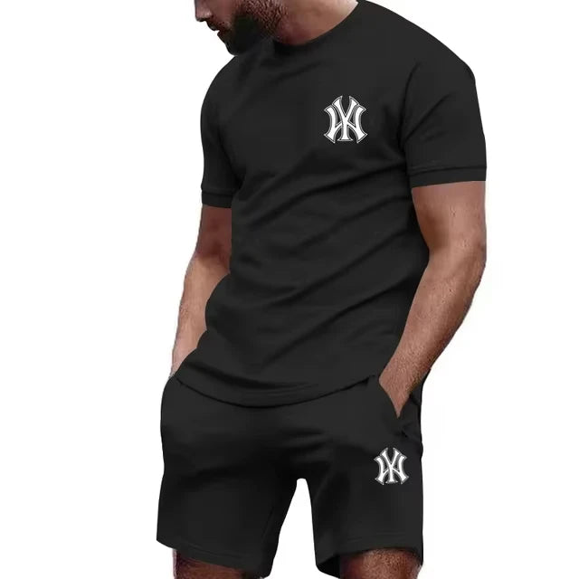 Ensemble 2 Pièces Homme T-shirt + Short Sport Été 2026 Running & Fitness – 12 Coloris, S à 4XL – CLEVI Paris