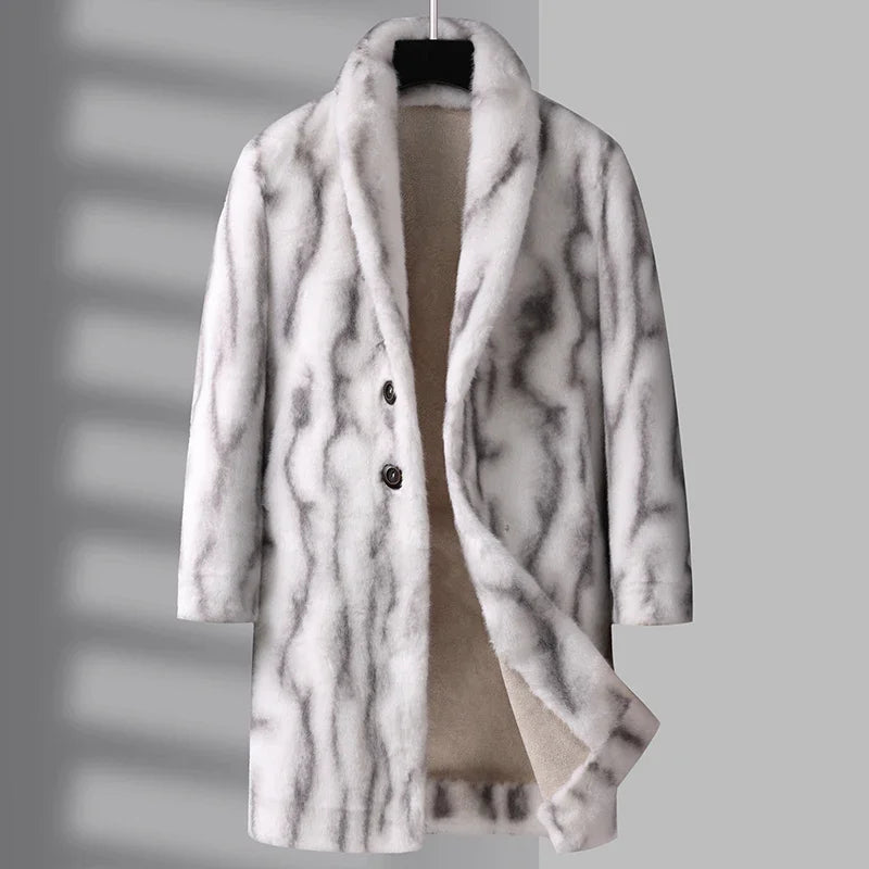 Manteau long homme aspect fourrure – CLEVI Paris
