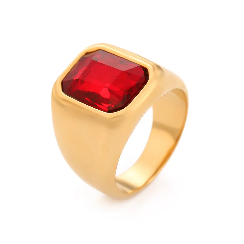 Bague homme carrée en acier et zirconium – CLEVI Paris