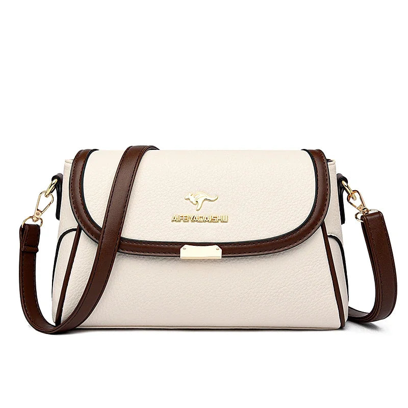 Sac À Main Femme Vanderwah Cuir Lychée Rabat 27x17cm Bandoulière – CLEVI Paris