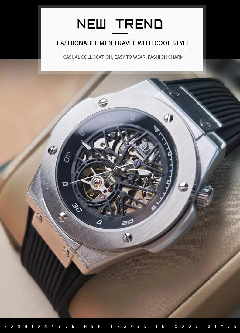 Montre Homme TEVISE 8661 Automatique Squelette Sport – CLEVI Paris