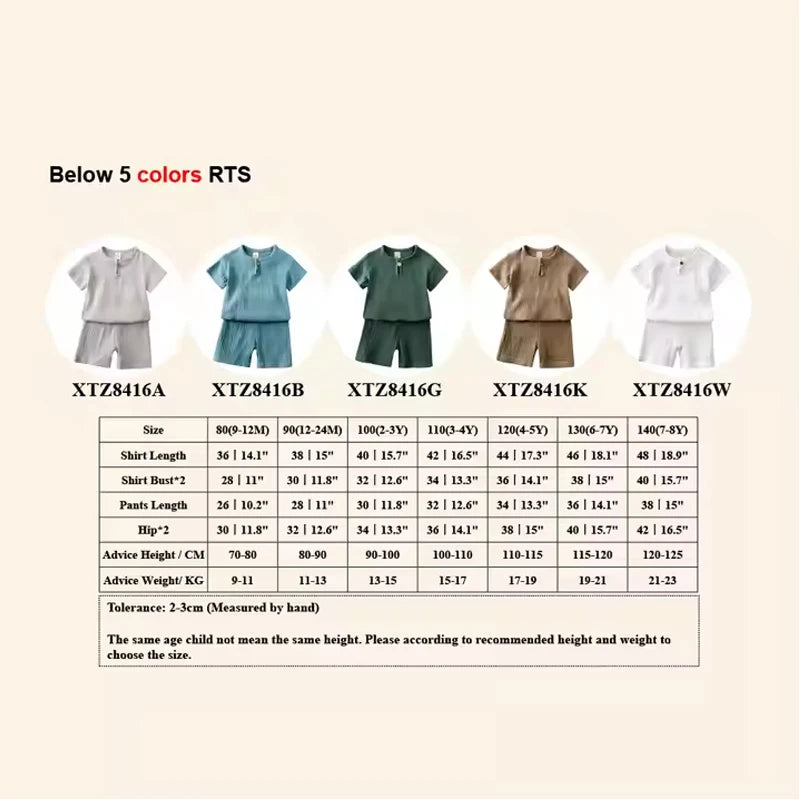 Ensemble enfant coton et lin T-shirt et short – CLEVI Paris