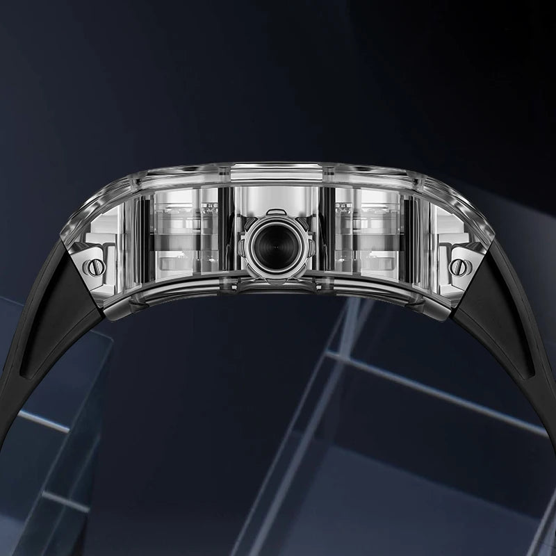 BONEST GATTI BG9960 Montre Homme Automatique Tonneau Cristal K9 Saphir – CLEVI Paris
