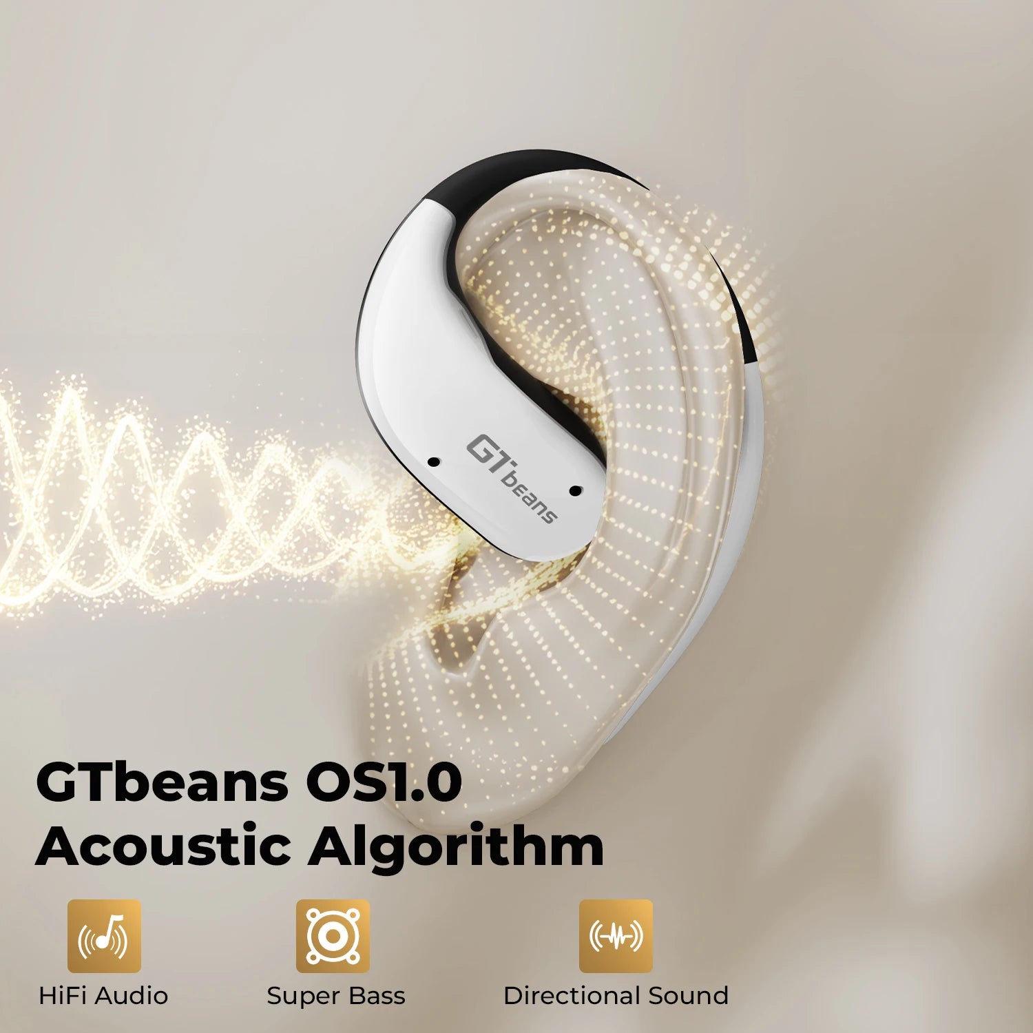 Écouteurs Open-Ear GTbeans BT 6.0 IP55 56h 4 Micros Siri – CLEVI Paris