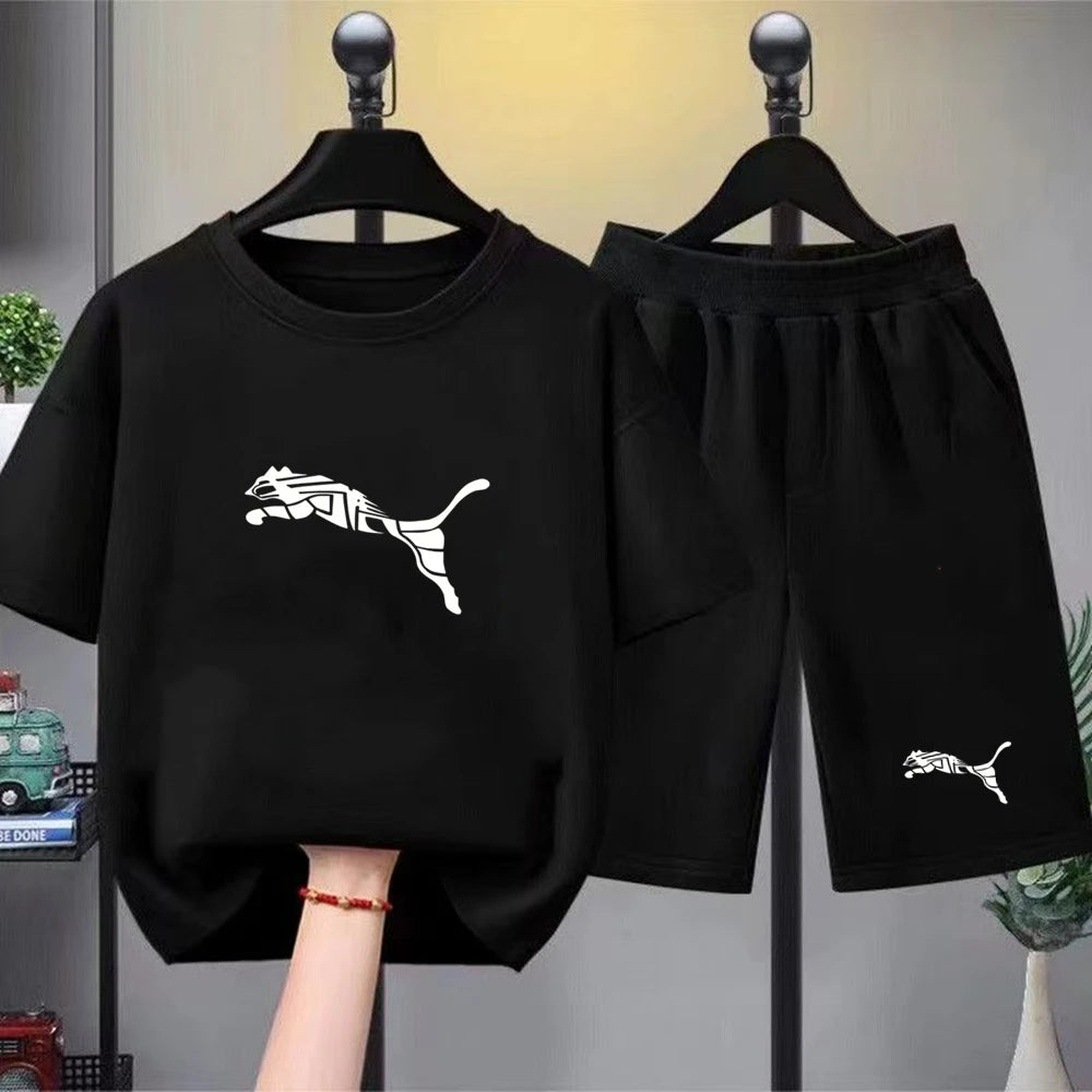 Ensemble enfant T-shirt et short imprimé été – CLEVI Paris