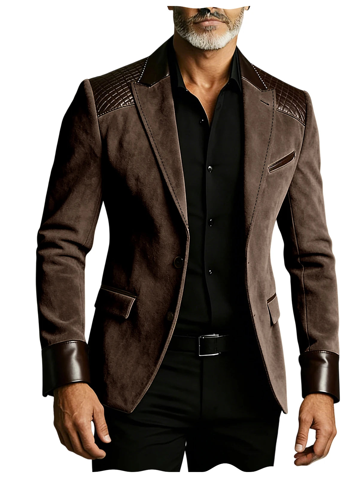 Blazer homme ajusté à détails crocodile – CLEVI Paris