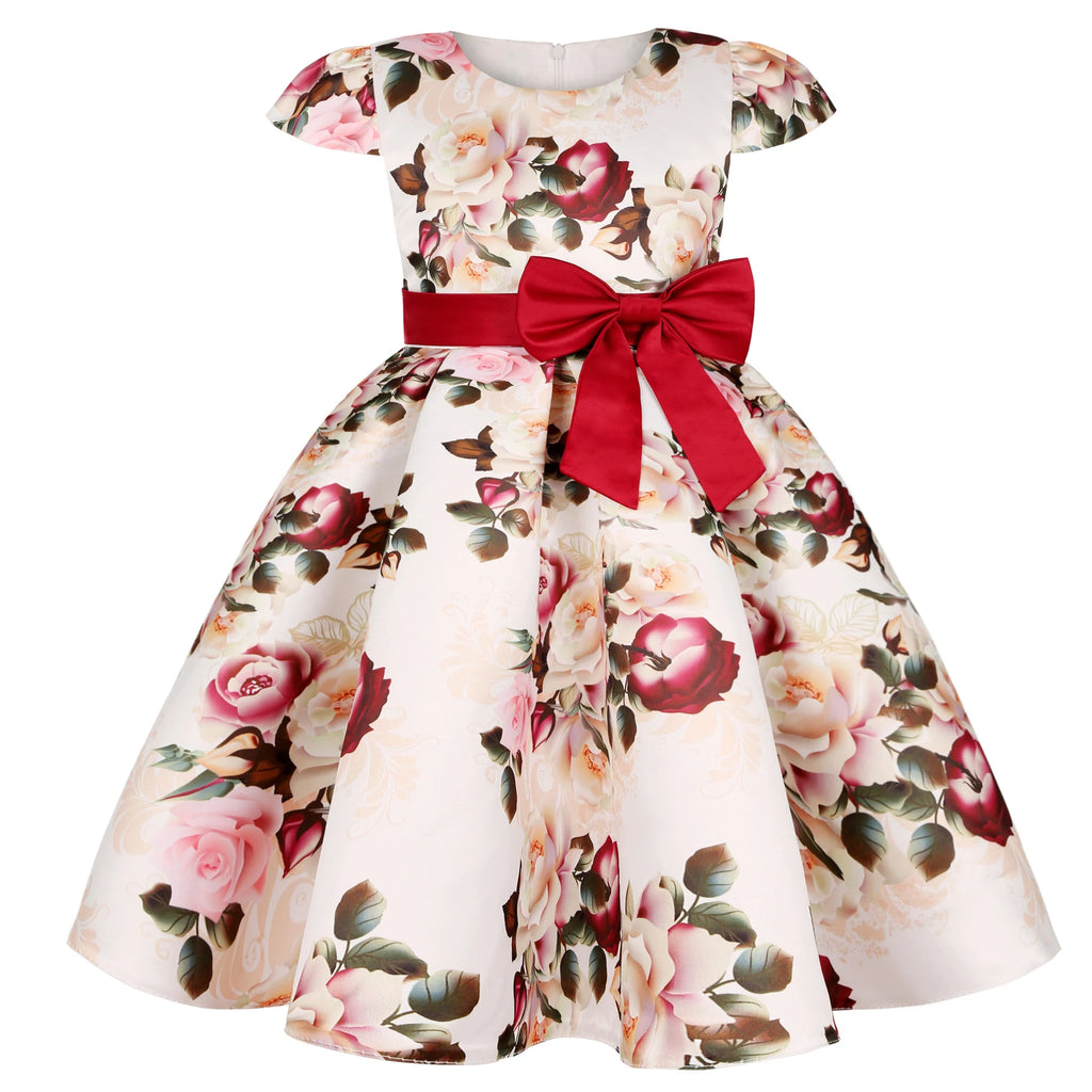 Robe cérémonie fille à motifs floraux – CLEVI Paris