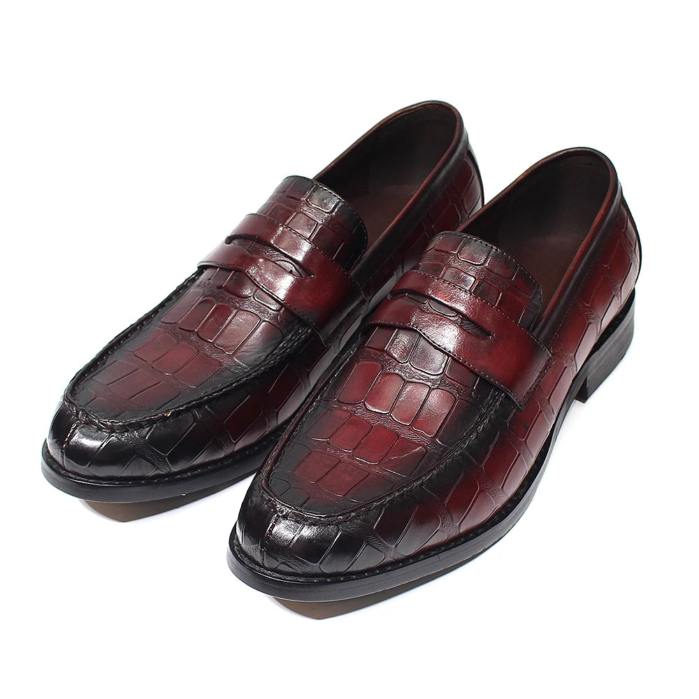 Mocassins Homme Cuir de Vache Motif Crocodile – CLEVI Paris
