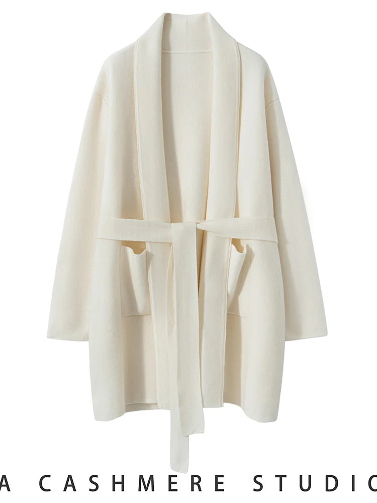 Cardigan femme en cachemire ceinturé – CLEVI Paris