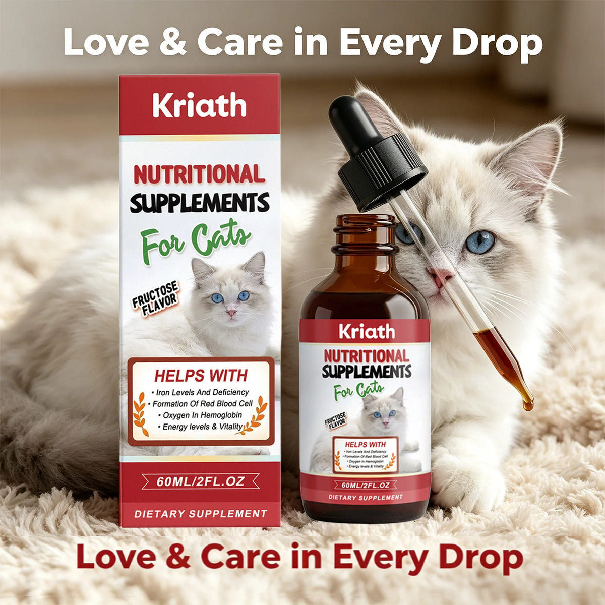 Complément liquide pour chat KRIATH 60 ml – CLEVI Paris