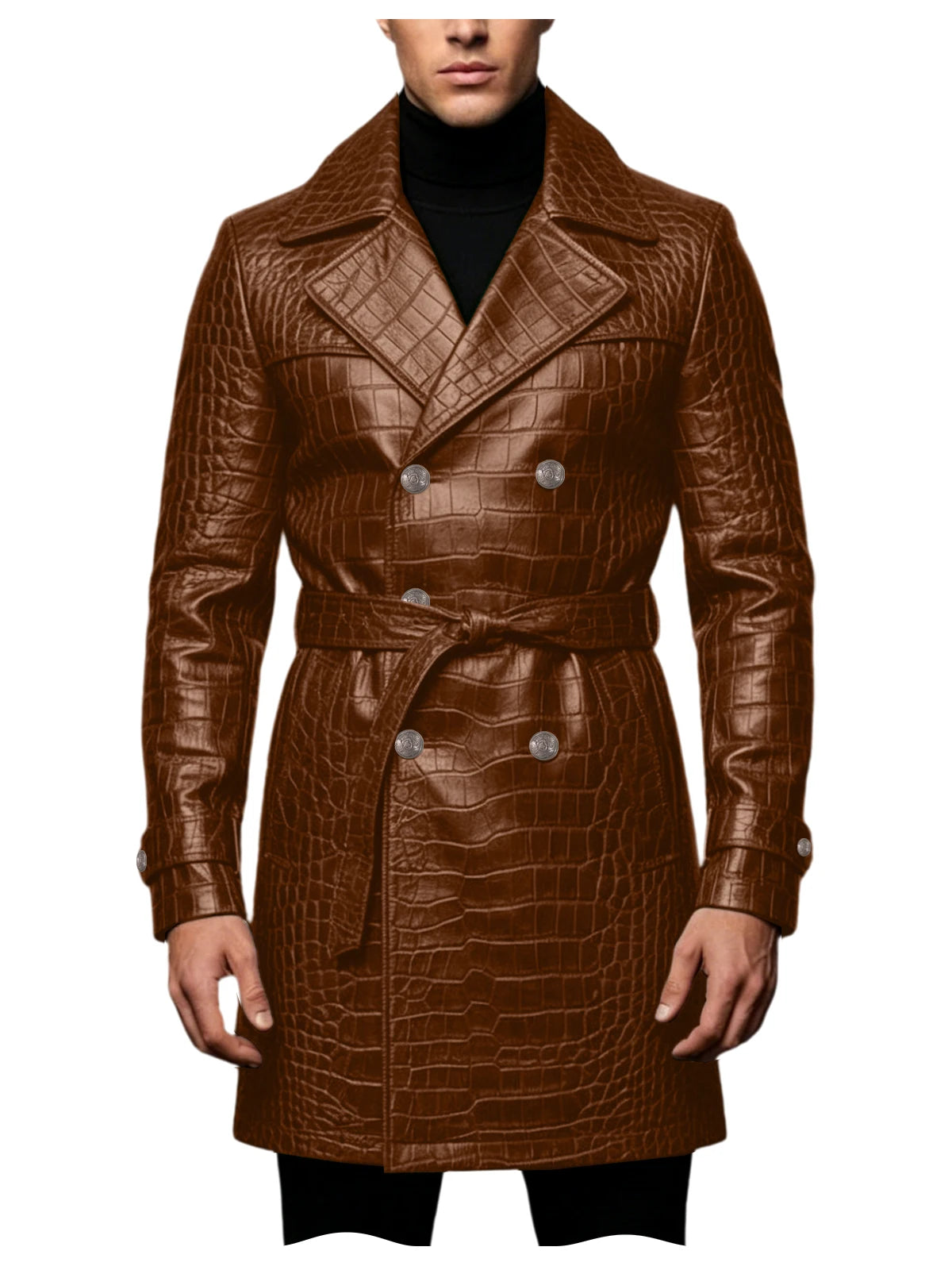 Manteau homme en similicuir effet crocodile – CLEVI Paris