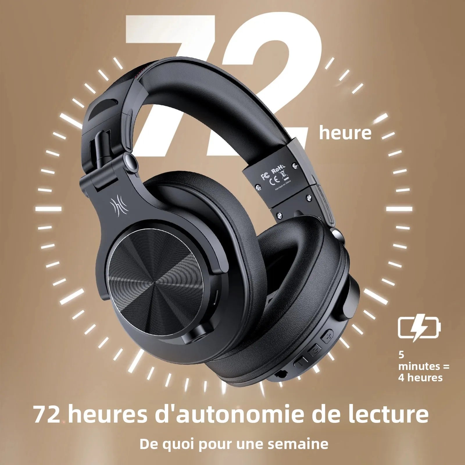 Casque Studio Oneodio Fusion A70 Bluetooth 5.2 HiFi 72h – CLEVI Paris