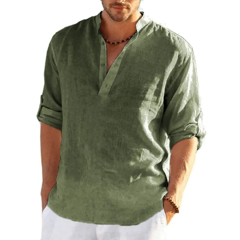 T-shirt homme en coton à manches longues – CLEVI Paris