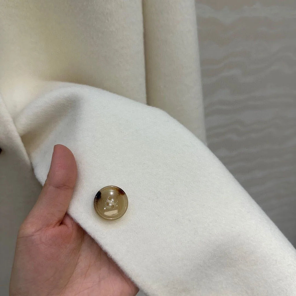 Manteau femme laine et cachemire boutonné – CLEVI Paris