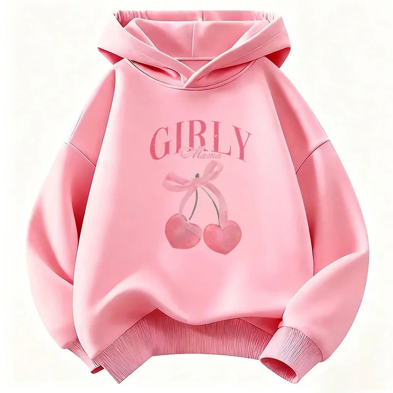 Sweat enfant à capuche imprimé cerise Y2K – CLEVI Paris