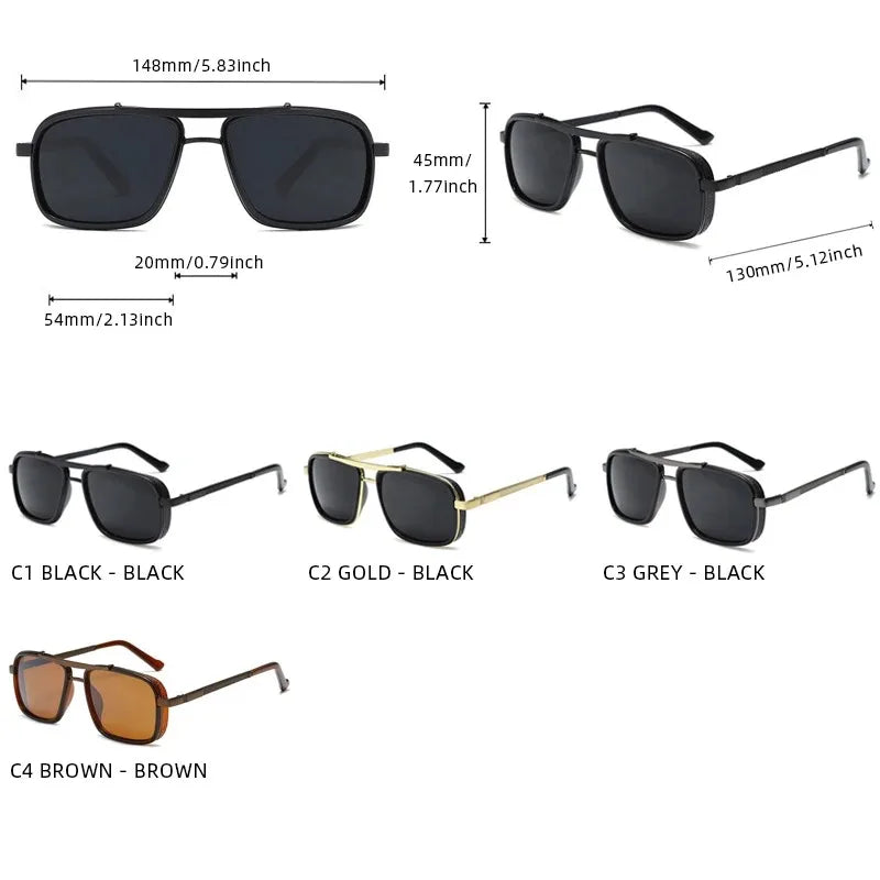 Lunettes unisexes rectangulaires rétro A-01 – CLEVI Paris