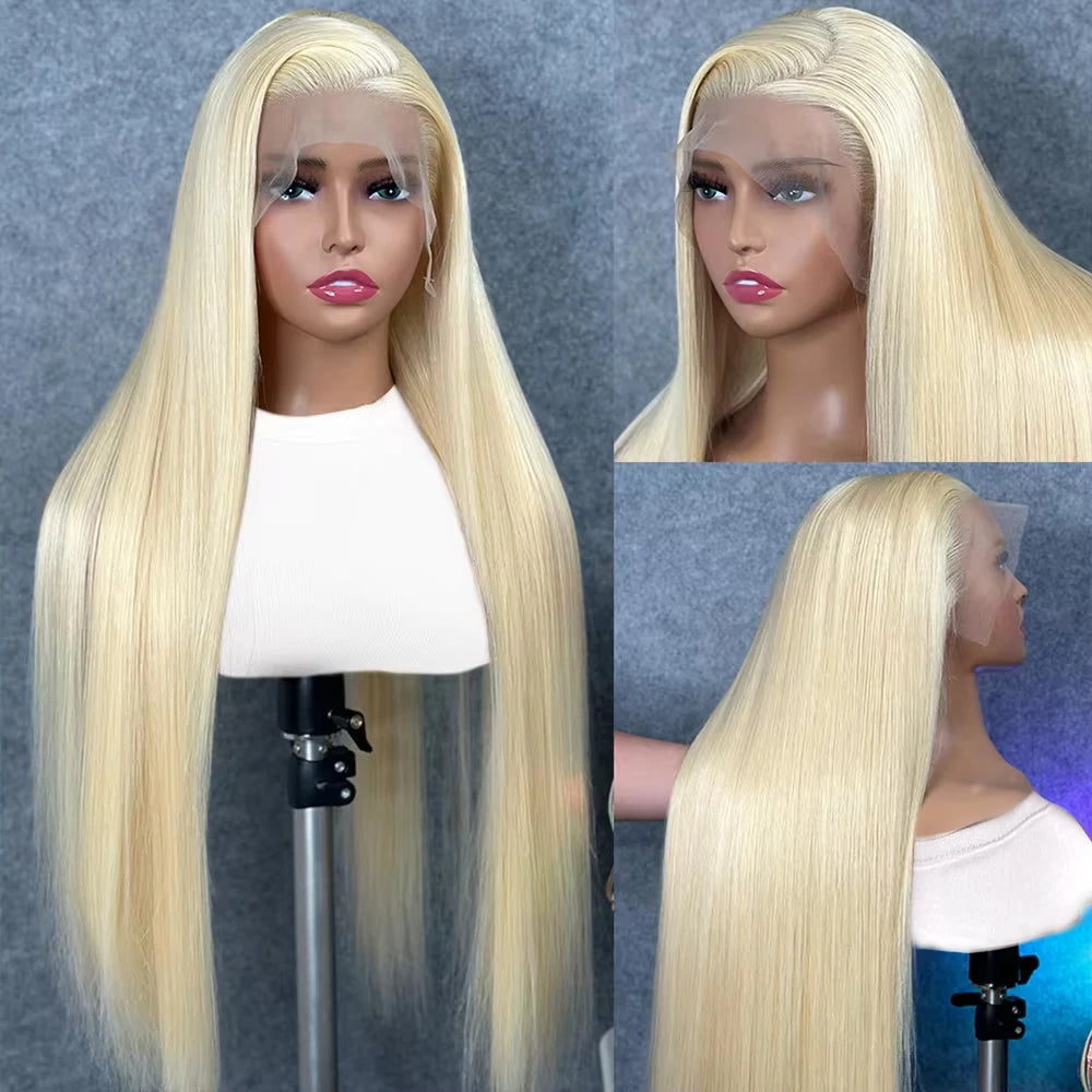Perruque Lace Front HD Blonde 613 Straight Cheveux Humains Brésiliens 13x4 13x6 180% 200% 16-46 Pouces – CLEVI Paris