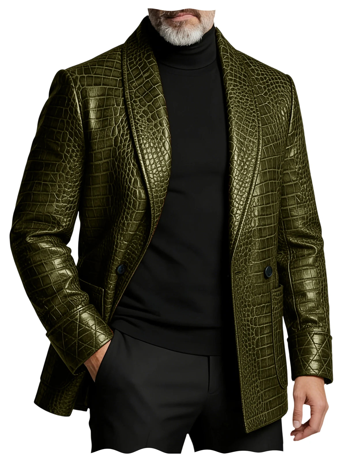 Blazer Homme Effet Croco Double Boutonnage – CLEVI Paris