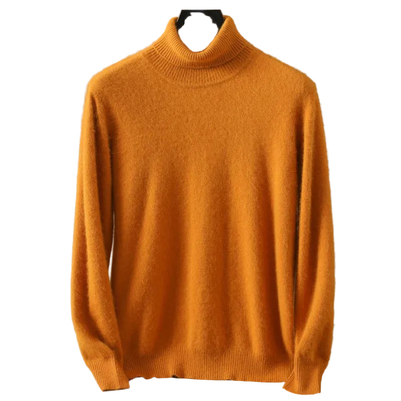 Pull homme à col roulé en maille unie – CLEVI Paris