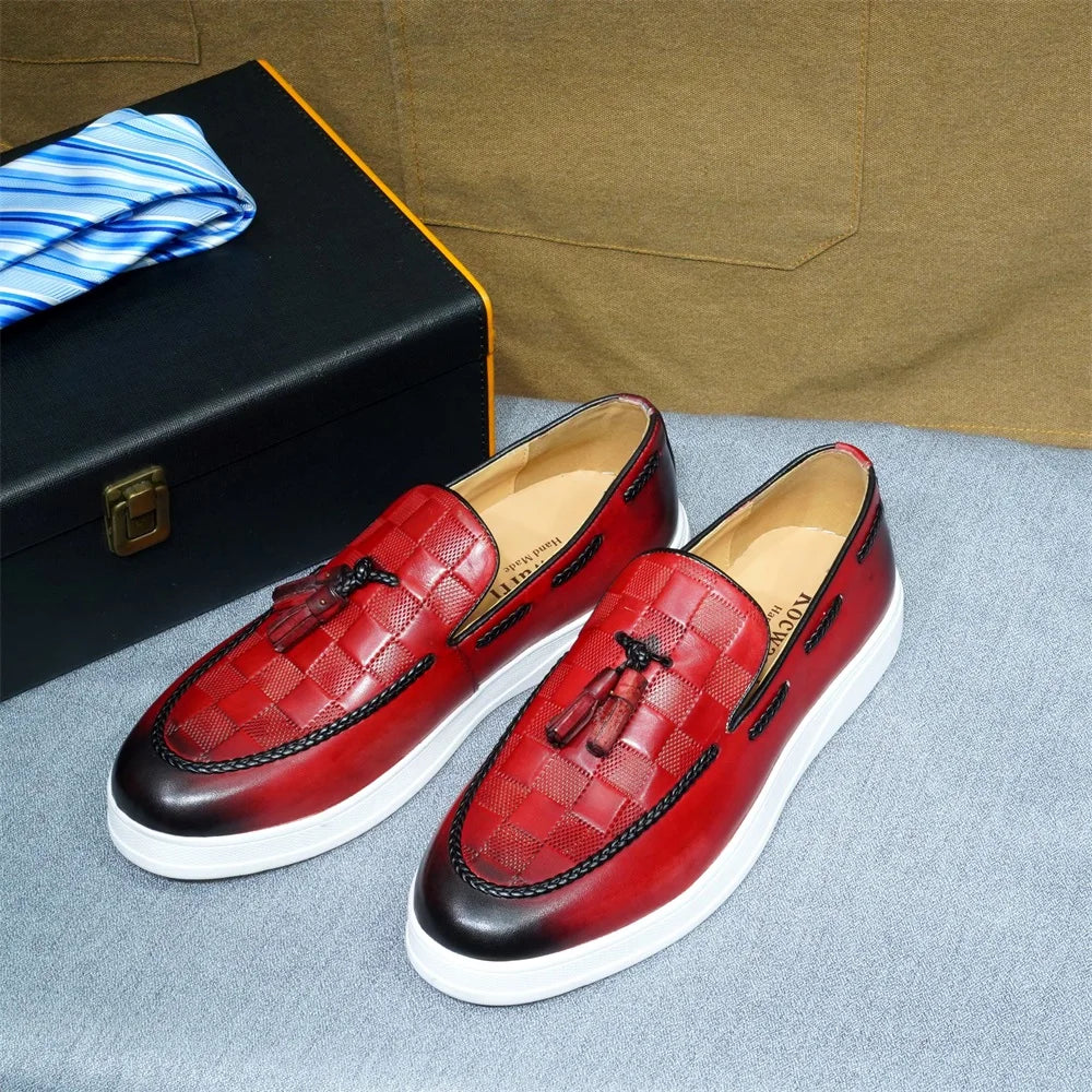 Mocassins homme en cuir à pampilles – CLEVI Paris