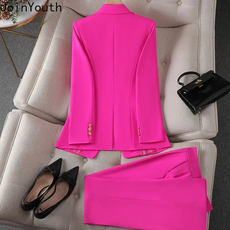Ensemble femme blazer et pantalon droit – CLEVI Paris