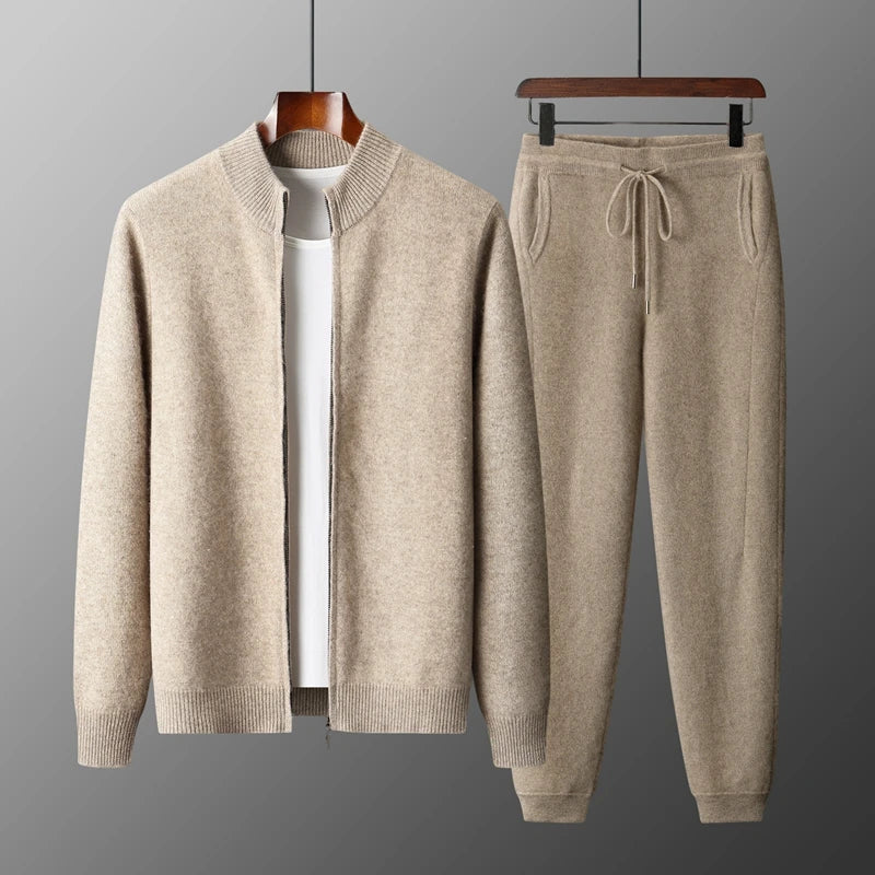 Ensemble homme laine mérinos col montant – CLEVI Paris