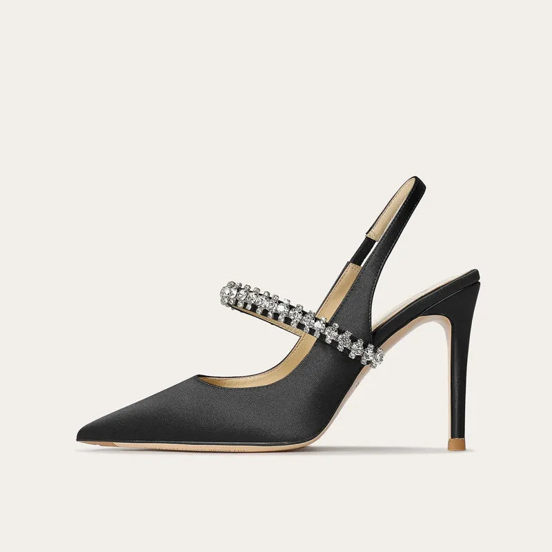 Sandales femme à chaîne et talon fin – CLEVI Paris