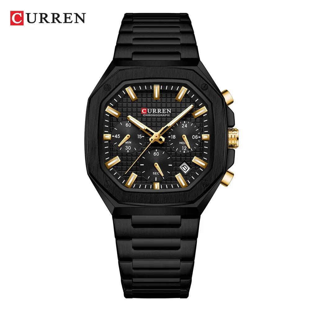 Montre Quartz Homme CURREN 8459 – Sport Luxe, Acier Inoxydable & Étanche | 8 Coloris