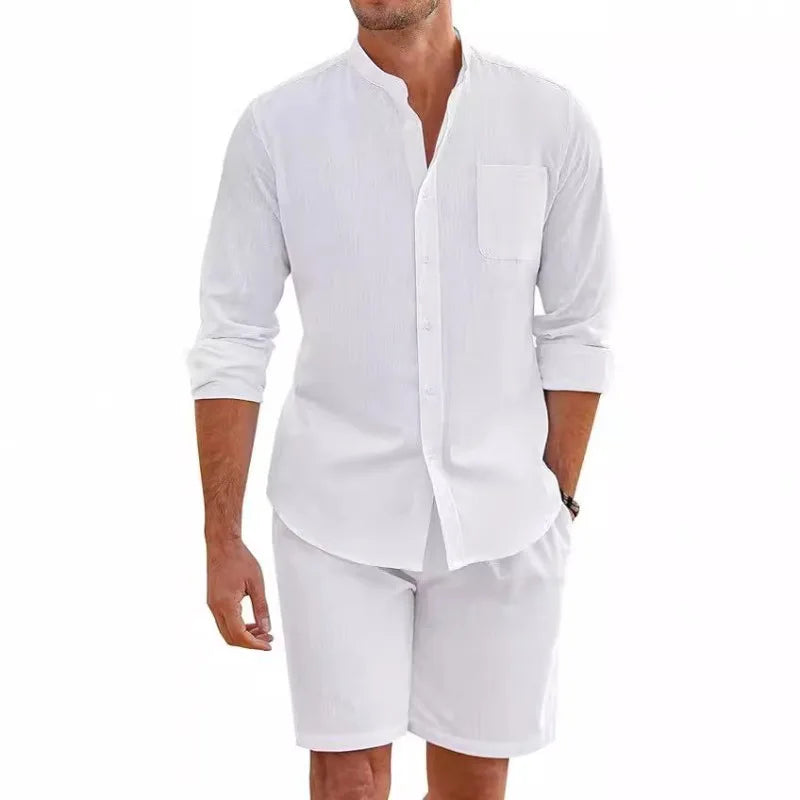 Ensemble homme chemise et short en coton – CLEVI Paris