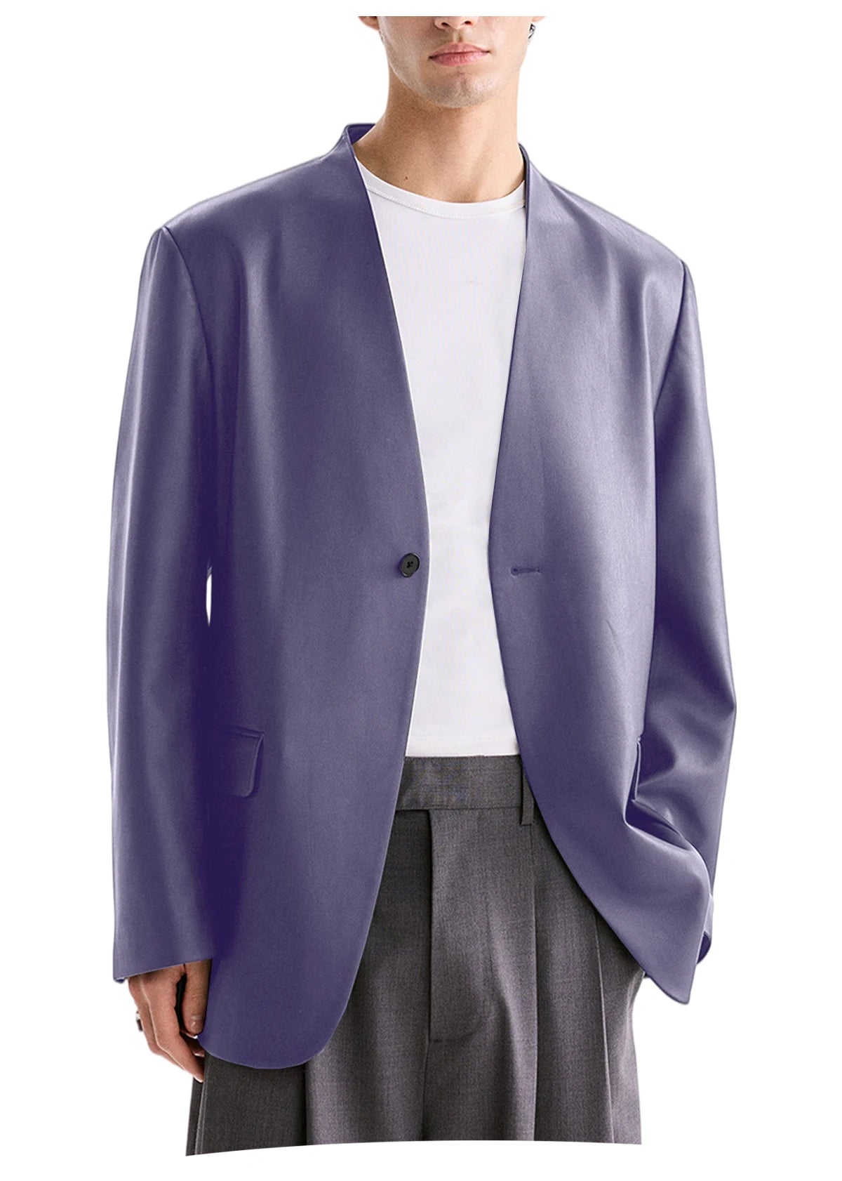 Blazer homme en tweed à chevrons, coupe droite – CLEVI Paris