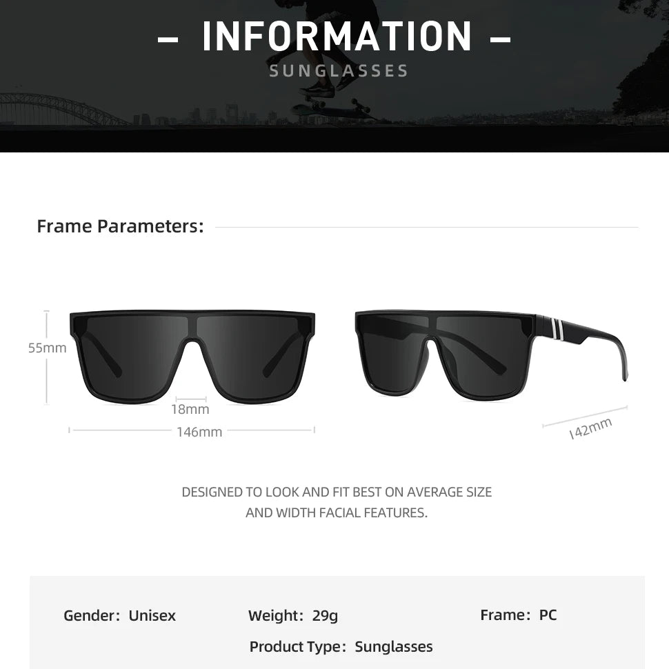 Lunettes de soleil carrées unisexes VE – CLEVI Paris