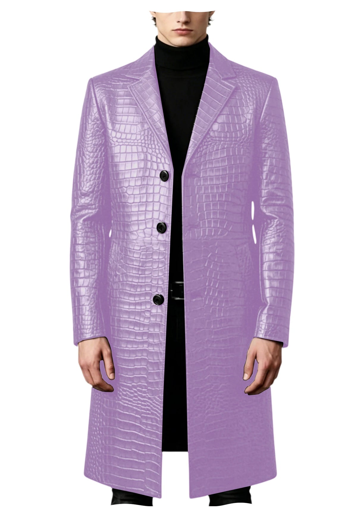 Manteau homme simili cuir motif crocodile – CLEVI Paris