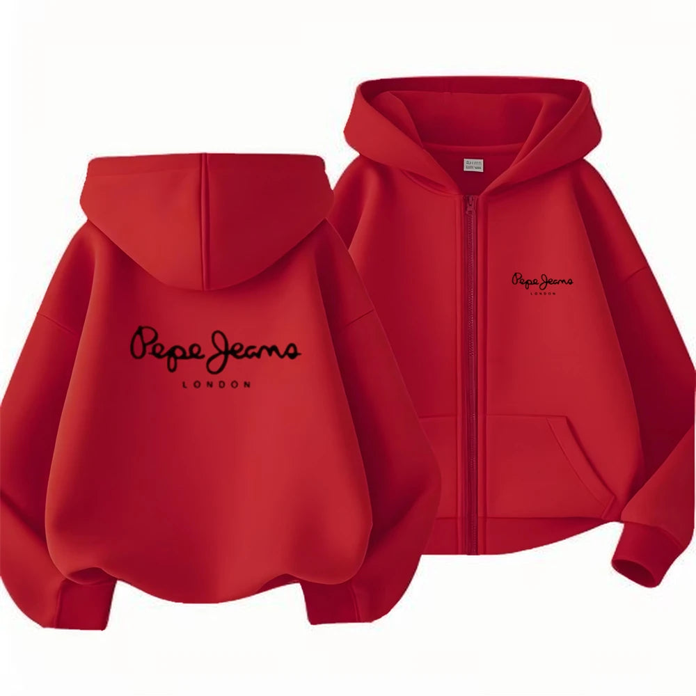 Sweat enfant zippé à capuche et lettres – CLEVI Paris