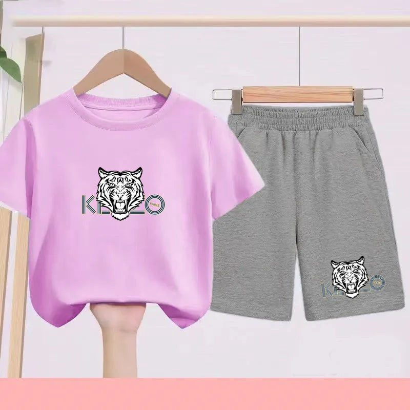 Ensemble enfant imprimé à col rond – CLEVI Paris
