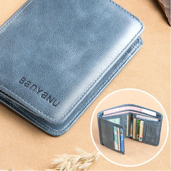 Portefeuille Court Homme Cuir Véritable Anti-RFID Multifonction 8 Coloris – CLEVI Paris