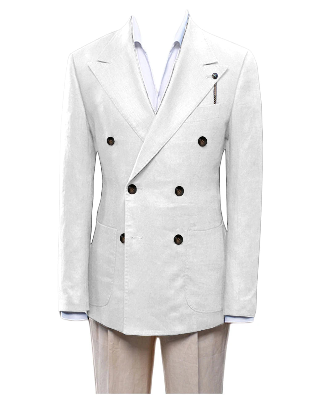Blazer homme croisé ajusté en lin – CLEVI Paris