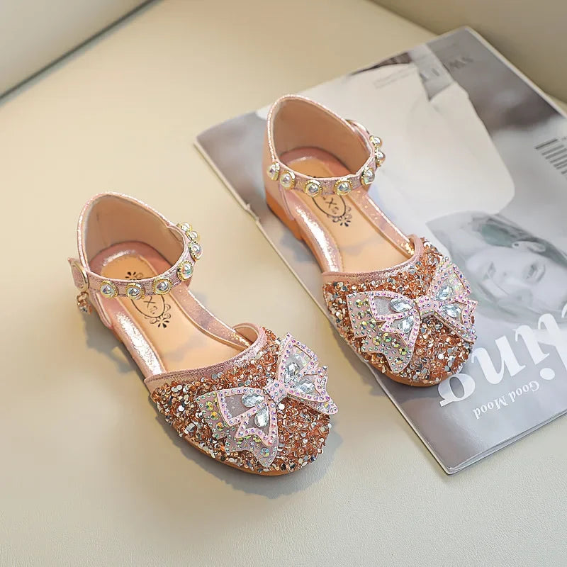 Chaussures fille scintillantes à nœud – CLEVI Paris
