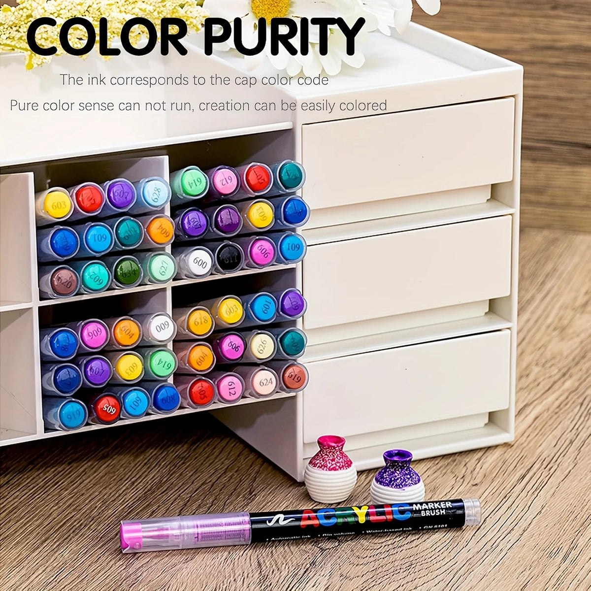 Marqueurs Acryliques Pointe Pinceau 12-72 Couleurs – CLEVI Paris