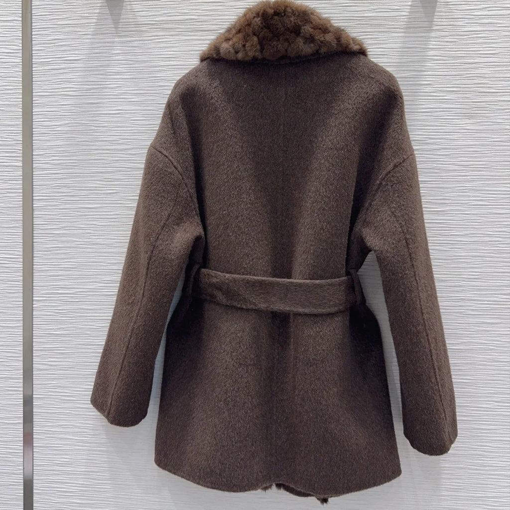 Manteau femme ceinturé à col châle – CLEVI Paris
